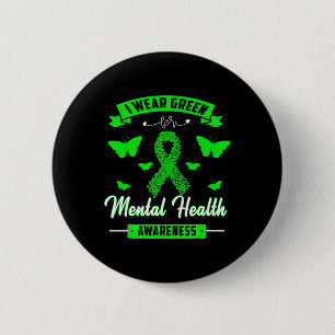 Macaron Rond 5 Cm Je Porte Le Vert Pour La Sensibilisation À La Sant
