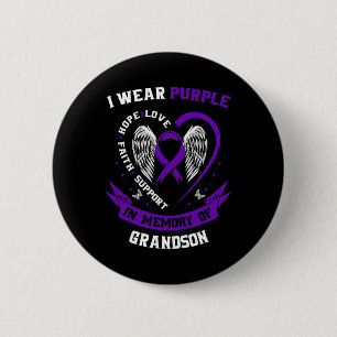 Macaron Rond 5 Cm Je porte le violet en mémoire de l'épilepsie grand