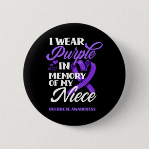 Macaron Rond 5 Cm Je Porte Le Violet En Mémoire De Ma Nièce Surdose