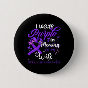 Macaron Rond 5 Cm Je Porte Le Violet En Mémoire Pour Ma Femme Surdos