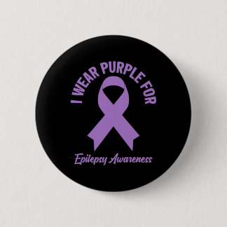 Macaron Rond 5 Cm Je Porte Le Violet Pour La Sensibilisation À L'Épi