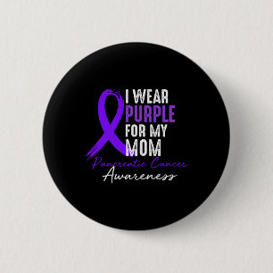 Macaron Rond 5 Cm Je Porte Le Violet Pour Ma Mère Sensibilisation Au