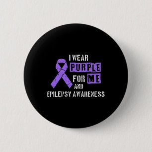 Macaron Rond 5 Cm Je Porte Le Violet Pour Moi Et L'Épilepsie De La J