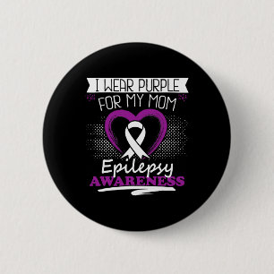 Macaron Rond 5 Cm Je porte le violet pour mon cadeau de maman Epilep