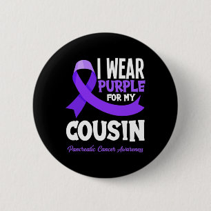 Macaron Rond 5 Cm Je Porte Le Violet Pour Mon Cousin Cancer Pancréat