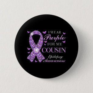 Macaron Rond 5 Cm Je Porte Le Violet Pour Mon Pur De Sensibilisation