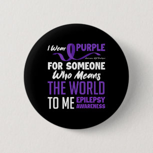 Macaron Rond 5 Cm Je Porte Le Violet Pour Quelqu'Un Qui Signifie Épi