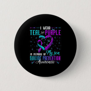 Macaron Rond 5 Cm Je Porte Le Violet Turquoise Pour Mon Fils Prévent