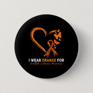 Macaron Rond 5 Cm Je Porte L'Orange Pour La Sensibilisation À La Scl