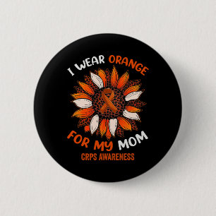 Macaron Rond 5 Cm Je Porte L'Orange Pour Ma Mère Crps Mois De Sensib