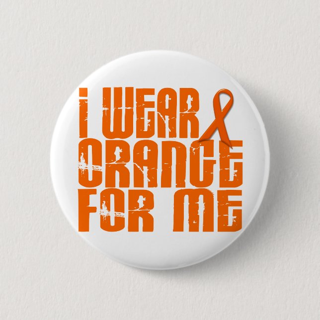 Macaron Rond 5 Cm Je porte l'orange pour moi 16 (Devant)