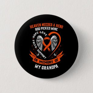 Macaron Rond 5 Cm Je Porte Orange En Mémoire De Mon Grand-Père Leuke