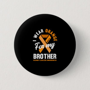 Macaron Rond 5 Cm Je porte orange pour mon frère contre le cancer du