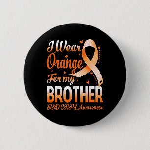 Macaron Rond 5 Cm Je Porte Orange Pour Mon Frère Rsd Crps Sensibilis