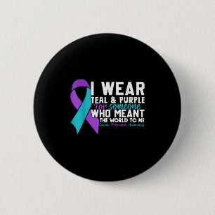 Macaron Rond 5 Cm Je Porte Turquoise &amp ; Purple Pour Quelqu'Un Qu