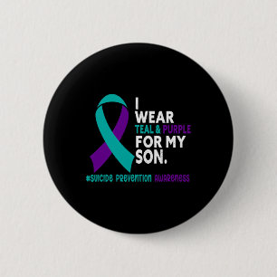 Macaron Rond 5 Cm Je Porte Turquoise Et Violet Pour Mon Fils Suicide