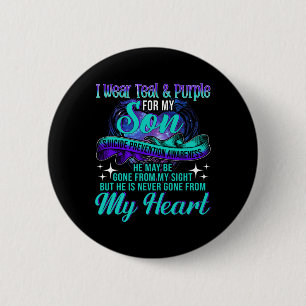 Macaron Rond 5 Cm Je Porte Turquoise Et Violet Pour Mon Fils Suicide