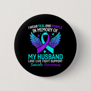 Macaron Rond 5 Cm Je Porte Turquoise Et Violet Pour Mon Mari Suicide