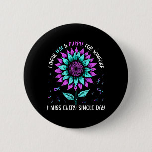 Macaron Rond 5 Cm Je Porte Turquoise Et Violet Pour Quelqu'Un Que Je