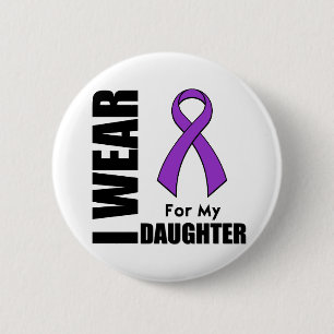 Macaron Rond 5 Cm Je porte un ruban pourpre pour ma fille