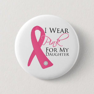 Macaron Rond 5 Cm Je Porte Une Fille Rose Cancer Du Sein