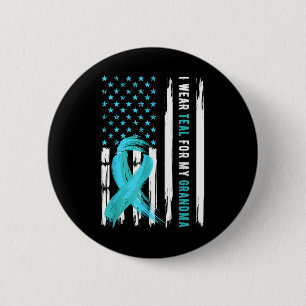 Macaron Rond 5 Cm Je Porte Une Turquoise Pour Mon Grand-Mère Cervica