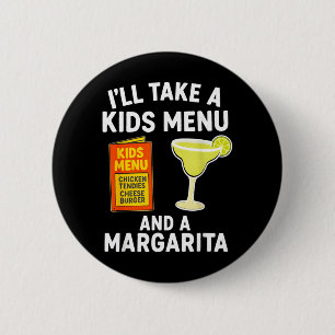 Macaron Rond 5 Cm Je prendrai un menu enfant et une Margarita Maman