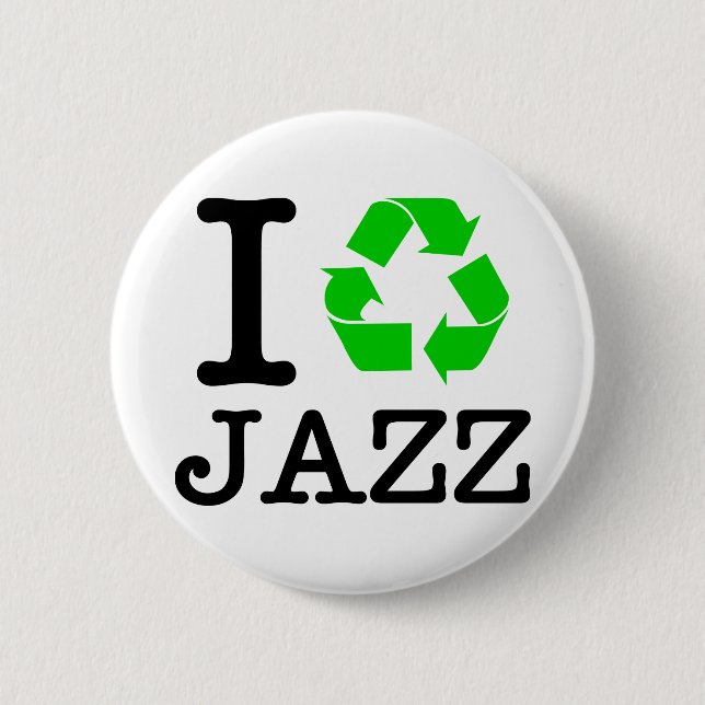 Macaron Rond 5 Cm Je Recycle Le Jazz (Devant)