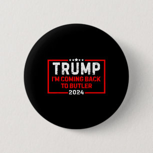 Macaron Rond 5 Cm Je reviens à Butler Trump Fight Drapeau américain