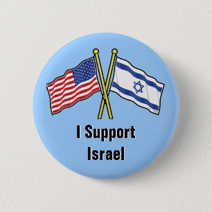 Macaron Rond 5 Cm Je soutiens le bouton de l'Israël