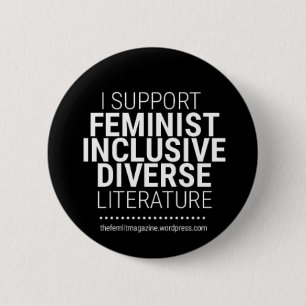 Macaron Rond 5 Cm "Je soutiens littérature féministe/diverse/incluse