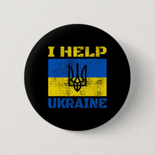 Macaron Rond 5 Cm Je soutiens l'Ukraine Je soutiens les Ukrainiens J