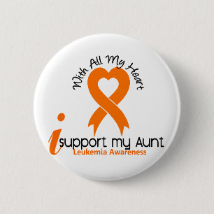 Macaron Rond 5 Cm Je soutiens ma tante Leukemia