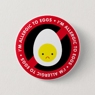 Macaron Rond 5 Cm Je suis allergique aux oeufs !
