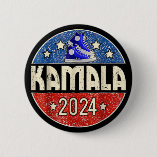 Macaron Rond 5 Cm Je suis avec elle Kamala Votez pour 2024 Président