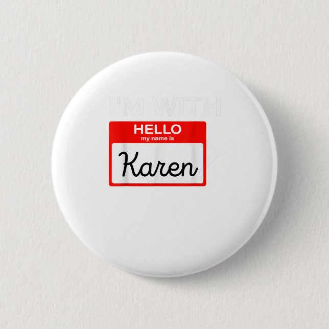 Macaron Rond 5 Cm Je suis avec Karen Halloween 2020 Costume F (Devant)