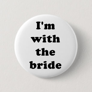 Macaron Rond 5 Cm Je suis avec le bouton de jeune mariée