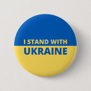 MACARON ROND 5 CM JE SUIS AVEC LE BOUTON UKRAINE