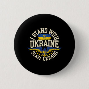 Macaron Rond 5 Cm Je suis avec l'Ukraine Slava Ukraini Gloire à l'Uk
