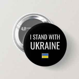 Macaron Rond 5 Cm Je Suis Avec L'Ukraine Ukraine drapeau national
