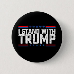 Macaron Rond 5 Cm Je suis avec Trump Élection présidentielle Vintage