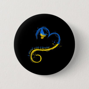 Macaron Rond 5 Cm Je suis avec Ukraine Dove Drapeau Paix Free Ukrain