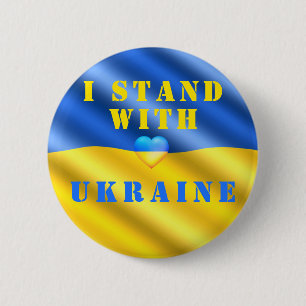 Macaron Rond 5 Cm Je Suis Avec Ukraine Liberté Paix drapeau Ukraini