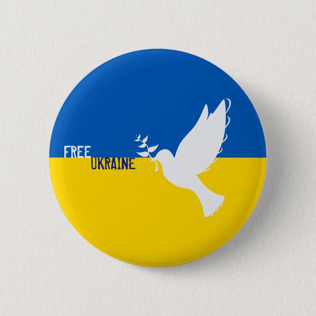 Macaron Rond 5 Cm Je suis avec Ukraine Pin ! ! ! Bouton Libérez l'Uk (Devant)