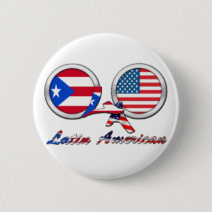 Macaron Rond 5 Cm Je suis Boricua latino-américain
