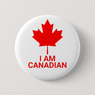 Macaron Rond 5 Cm Je suis Canadien ,canada,canadien,fierté,nation,na
