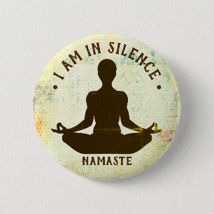Macaron Rond 5 Cm Je suis dans Silence Meditation/Retreat Button