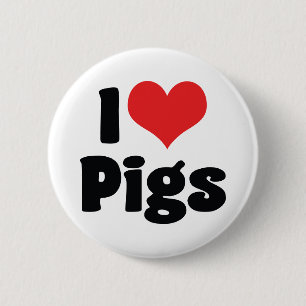 Macaron Rond 5 Cm Je suis des cochons à coeur