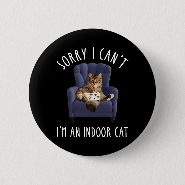 Macaron Rond 5 Cm Je suis désolé de ne pas pouvoir - Je suis un chat (Devant)