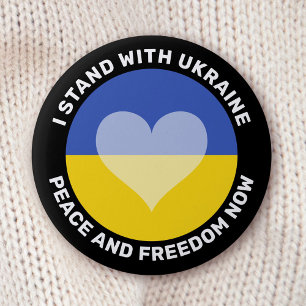 Macaron Rond 5 Cm Je suis du côté de l'Ukraine anti-guerre Bouton